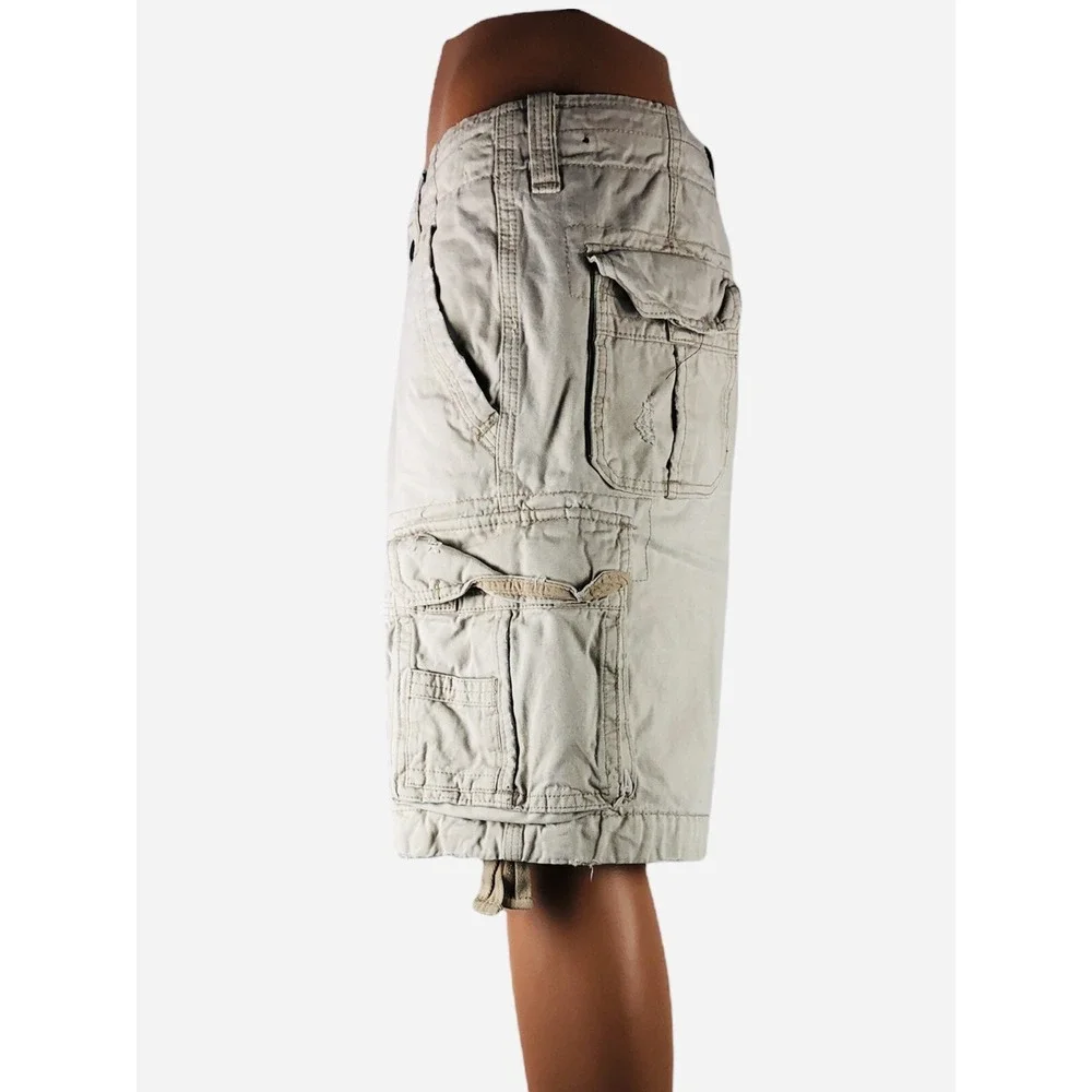 Abercrombie & Fitch Mens 32 Cargo Shorts Drawstring Twill Heavy Duty Distressed